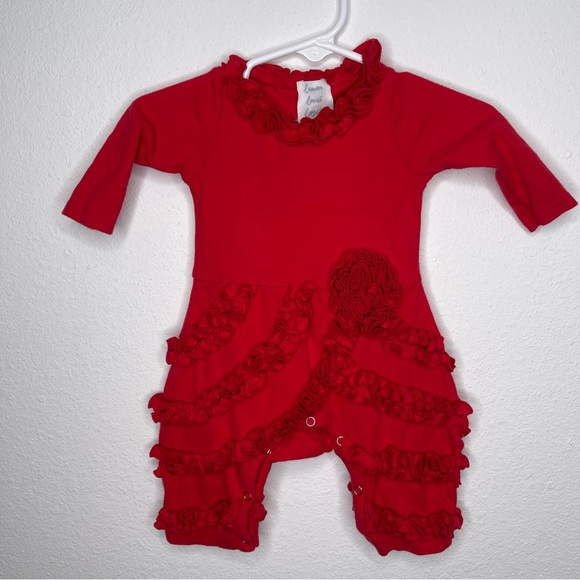 lemon loves lime layette romper sz newborn red - Picture 1 of 1